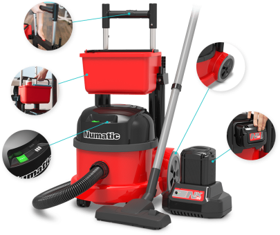 Numatic | Batterijstofzuiger | PBT230NX met Kit AA29E