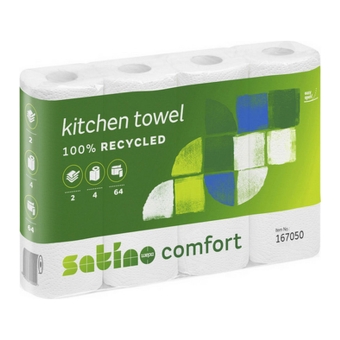 Satino | Comfort Keukenrollen 2-laags | 4 x 64 vel