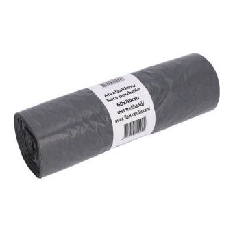 Afvalzak | Grijs 60x80+5cm T50 Trekband | 15 x 50 stuks