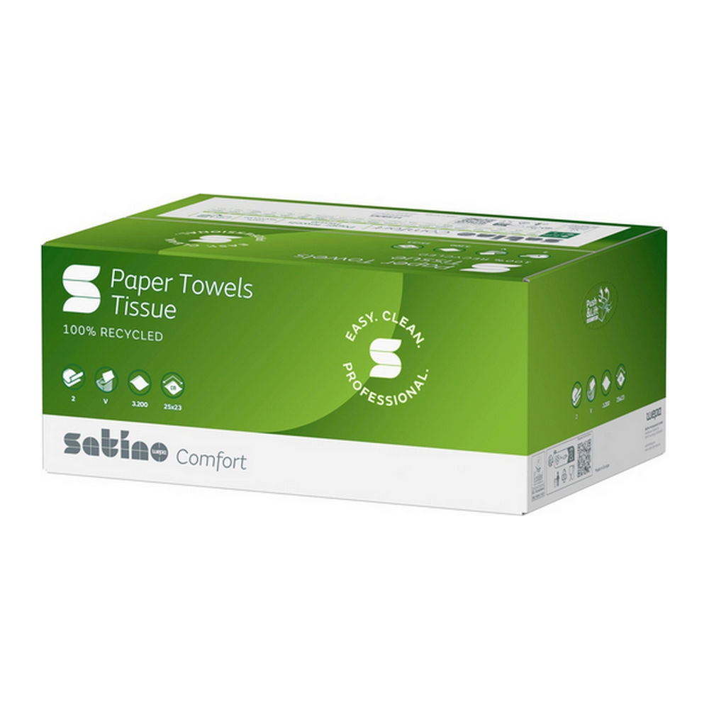 Satino | Handdoekje 25x23cm 2-laags Groen | 3200 stuks afbeelding