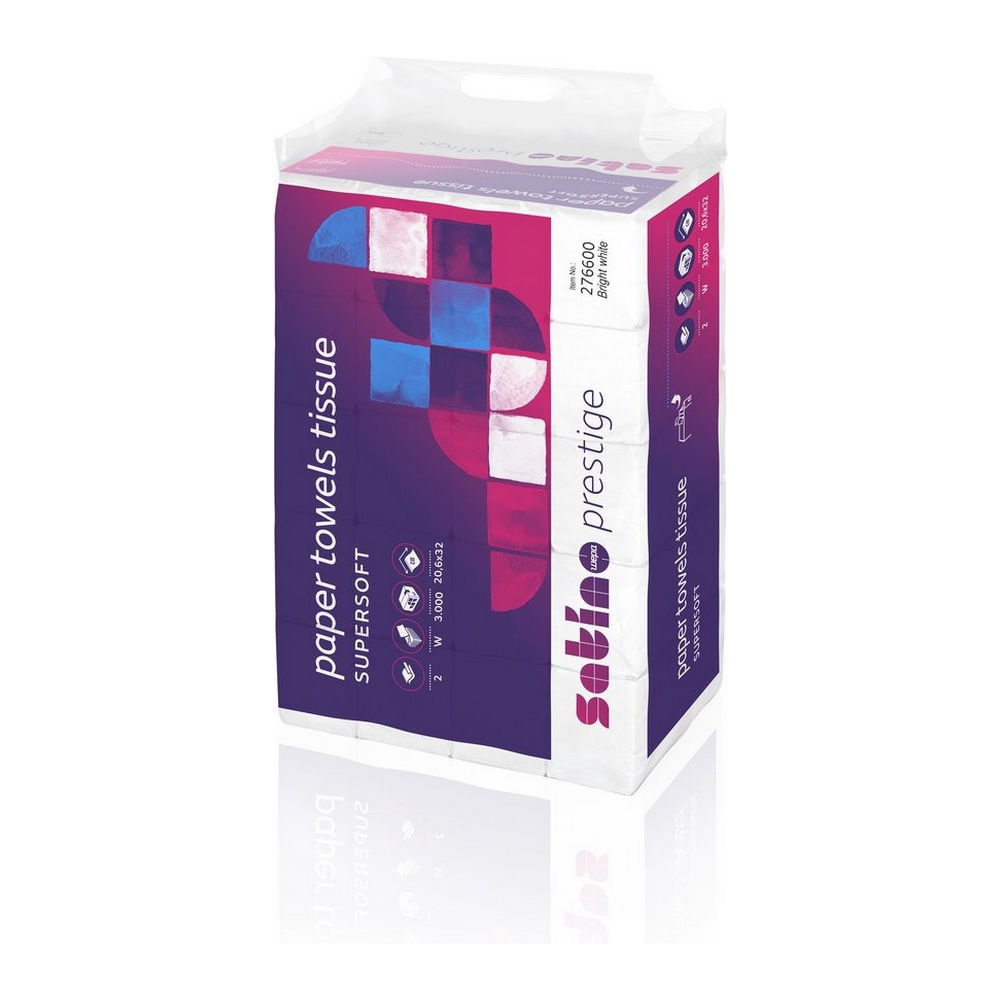Satino | Z/W-vouwhanddoekjes | Prestige PT2 27660 | 20,6 x 32 cm | 3000 stuks afbeelding