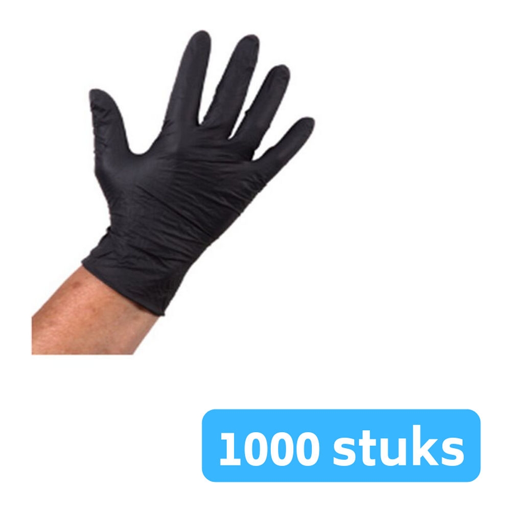 Handschoen nitril zwart ongepoederd M 10 x 100 stuks afbeelding