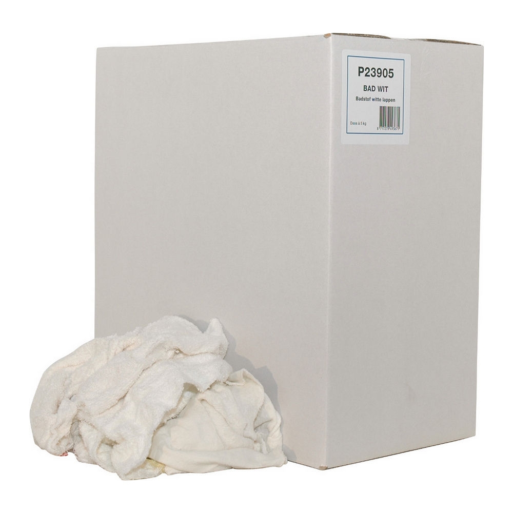 Euro Products | Poetsdoek | Witte Badstof gesneden | Doos 5 kg afbeelding