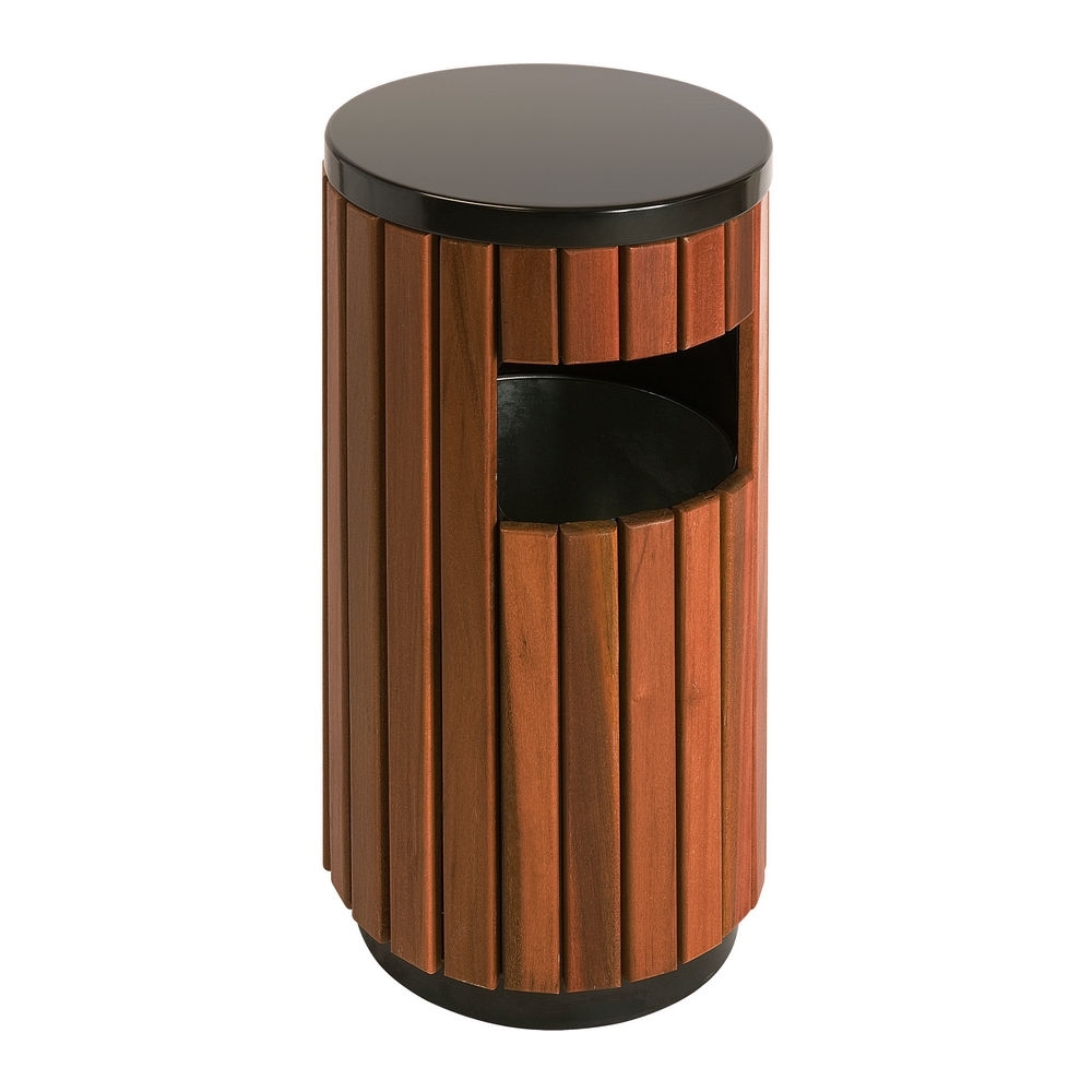Buitenafvalbak 33 ltr zwart/houtlook afbeelding