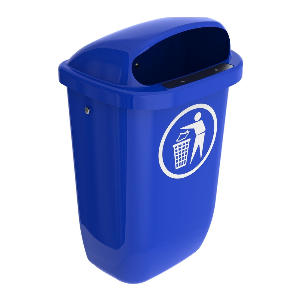 Buitenafvalbak DIN-PK 50 ltr blauw afbeelding