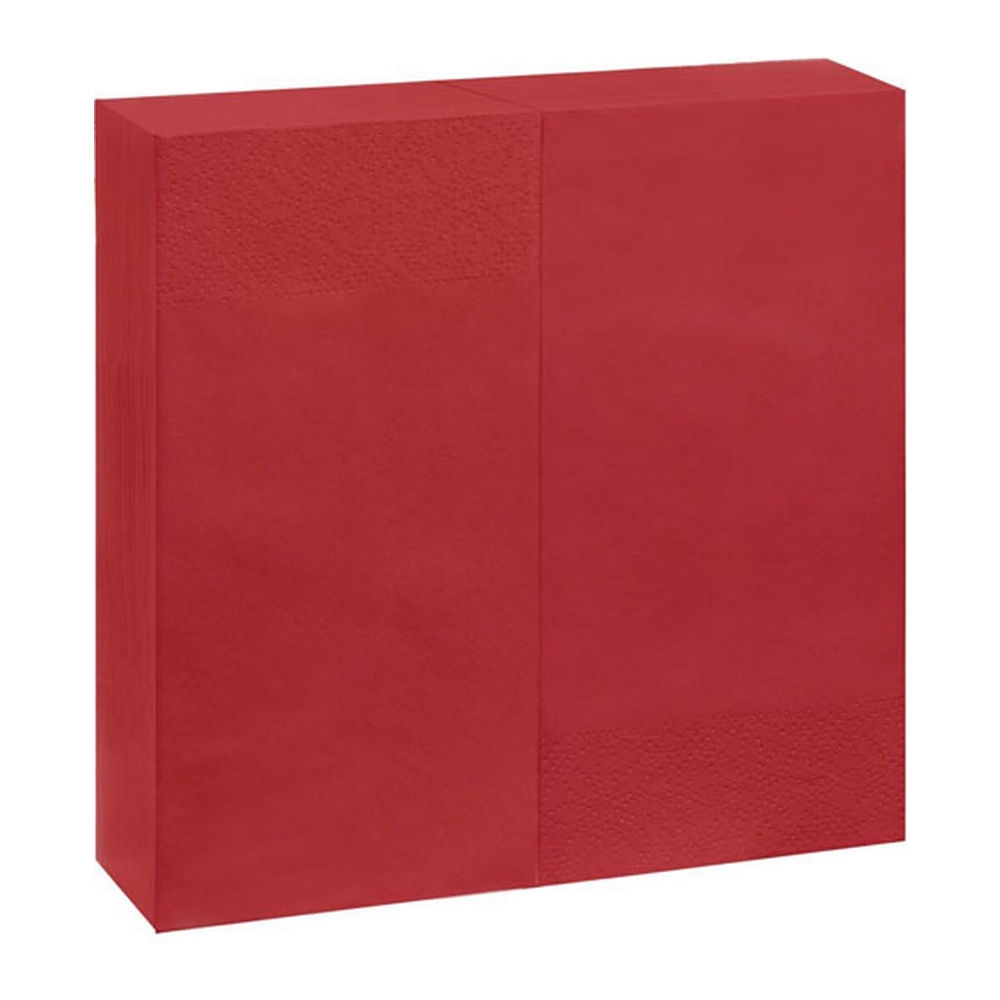 PTP | Servetten 2-laags | 1/8 vouw | Rood | 40x40cm | 30x40 stuks afbeelding