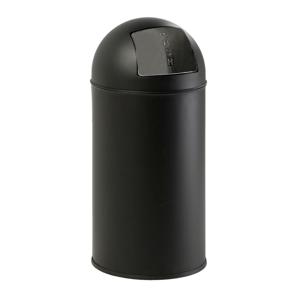 Afvalbak 40ltr Eko Pushcan mat zwart afbeelding
