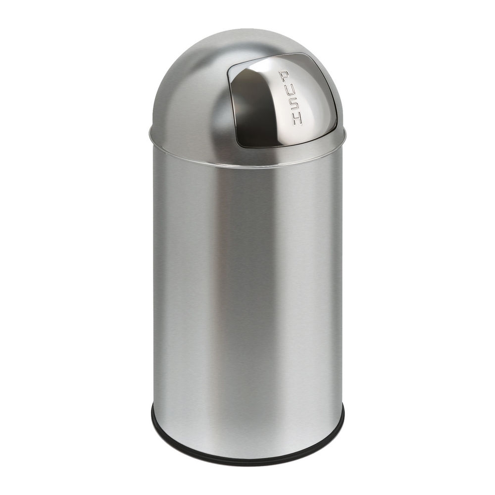 Afvalbak 40ltr Eko Pushcan mat RVS afbeelding