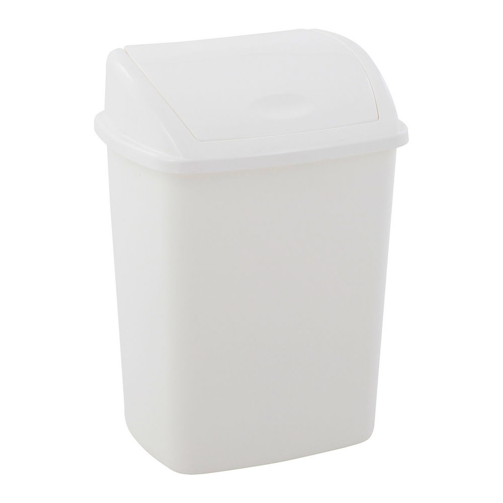 Afvalbak 15ltr met swingdeksel wit 24st afbeelding