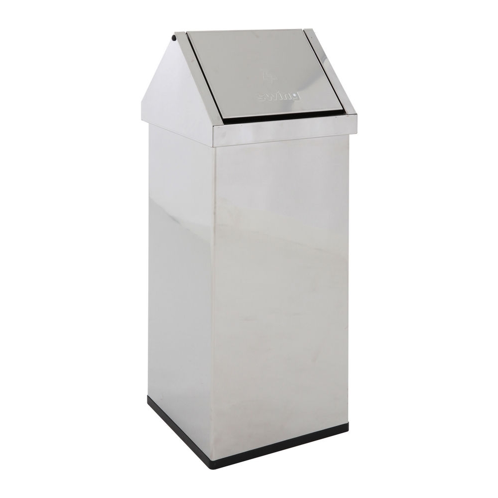 Afvalbak 110ltr Carro -Swing tuimeldeksel RVS afbeelding
