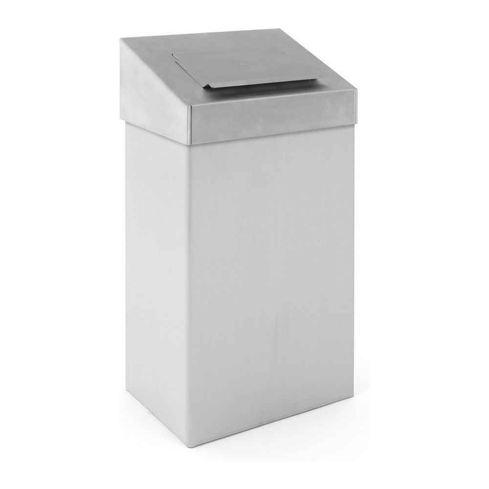 Afvalbak 18ltr met hygiënische top mat rvs afbeelding