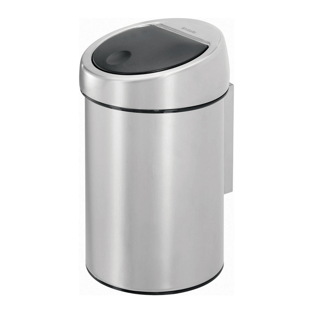 Wandafvalemmer 3ltr Brabantia touch bin mat rvs afbeelding