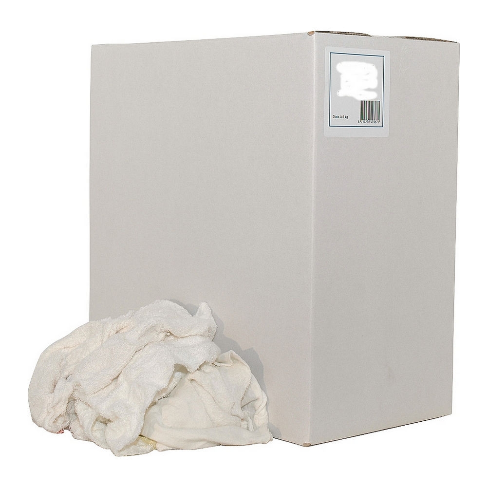 Euro Products | Poetsdoek | Witte badstof handdoeken gesneden | Doos 5 kg afbeelding