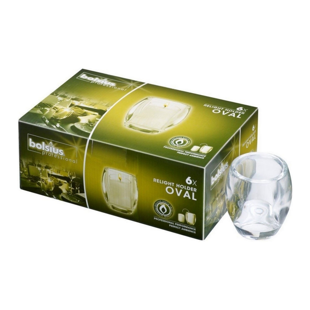 Bolsius | Relight Houder Ovaal | Transparant | 6 stuks afbeelding