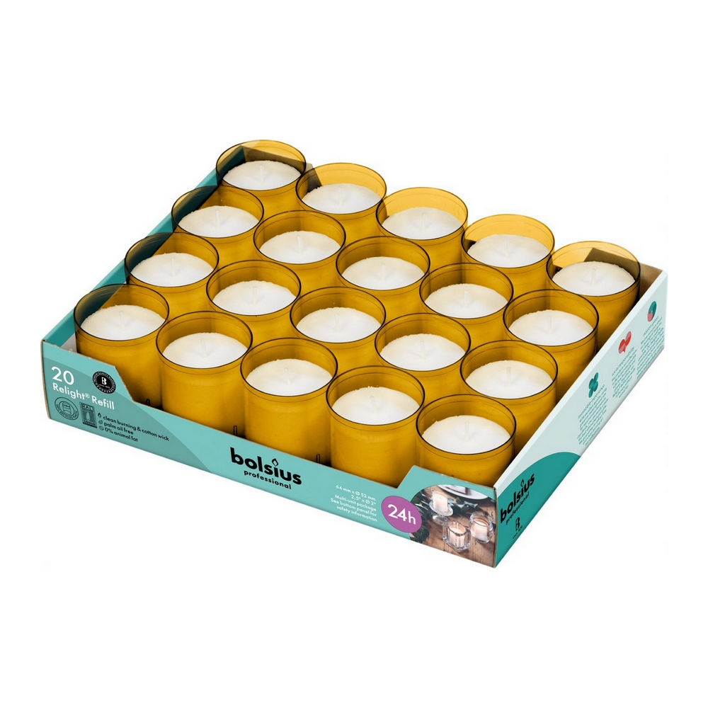 Bolsius | Relight Amber kaarsen | Navulling 20 stuks afbeelding