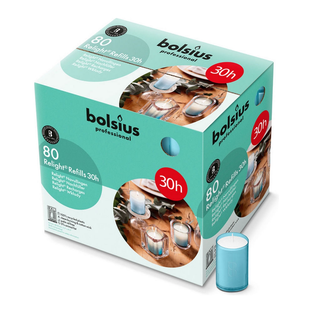 Bolsius | Professional Relight Navul 30H Aqua | 80 stuks afbeelding