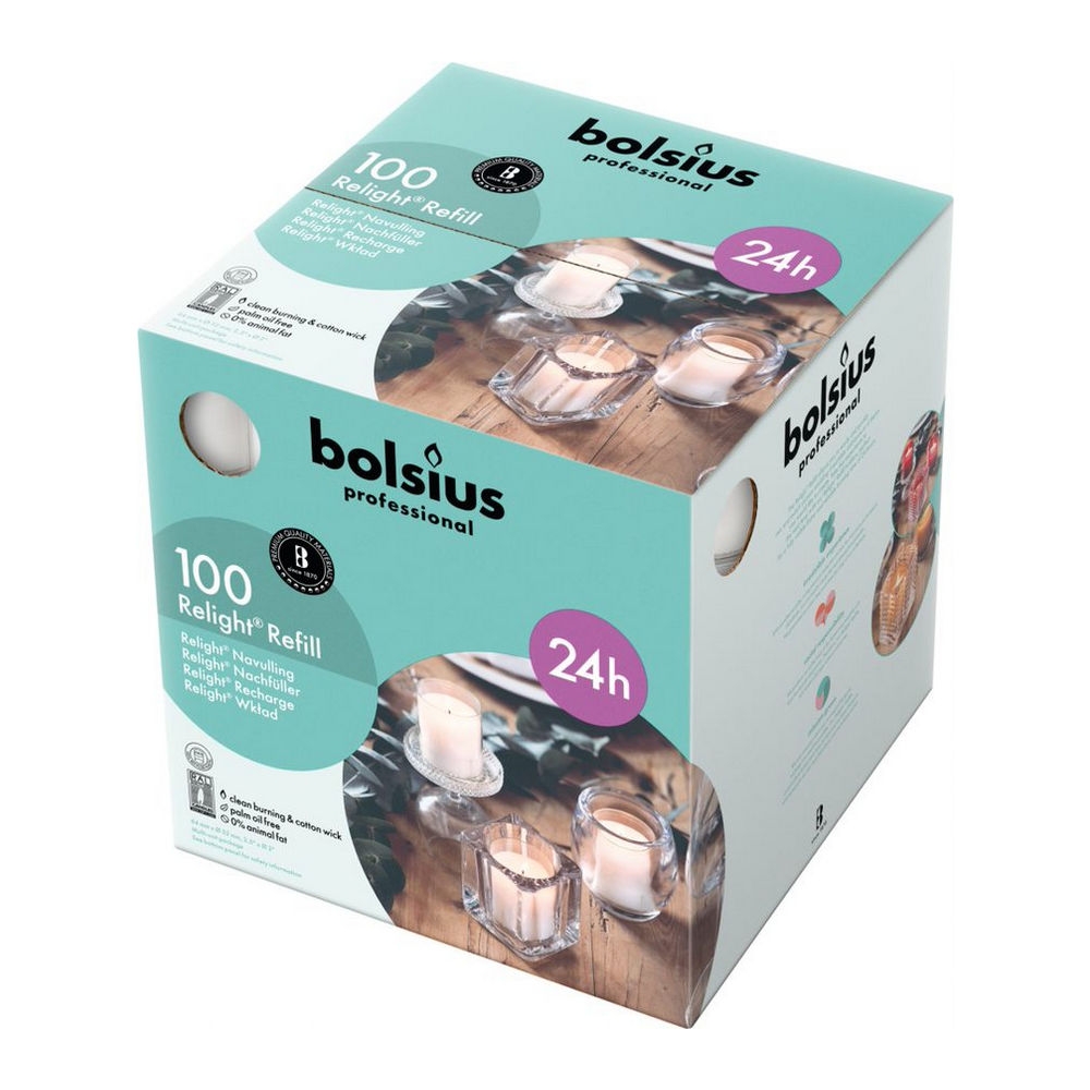 Bolsius | Relight transparant kaarsen | Navulling 100 stuks afbeelding
