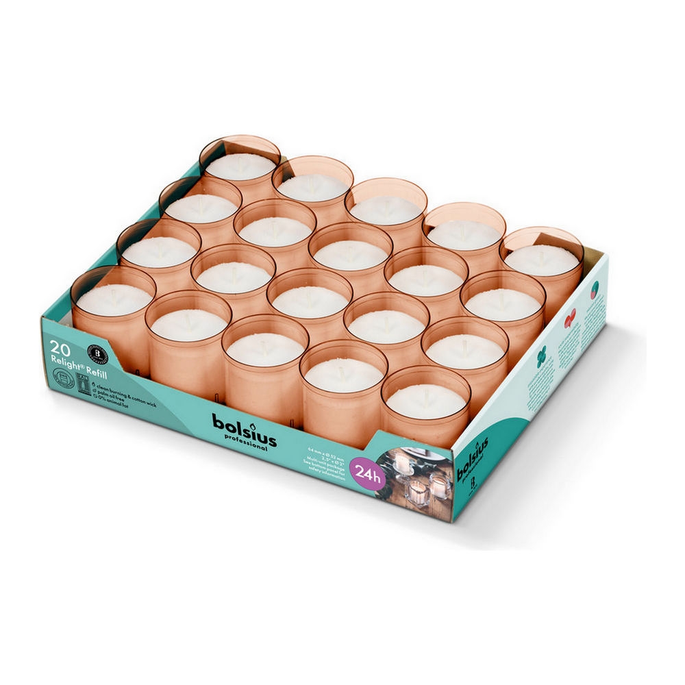 Bolsius | Professional Relight Navul 24H Zacht Roze | 20 stuks afbeelding