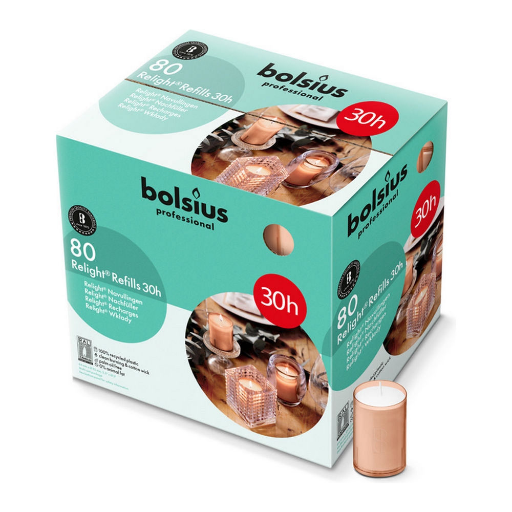 Bolsius | Professional Relight Navul 30H Zacht Roze | 80 stuks afbeelding