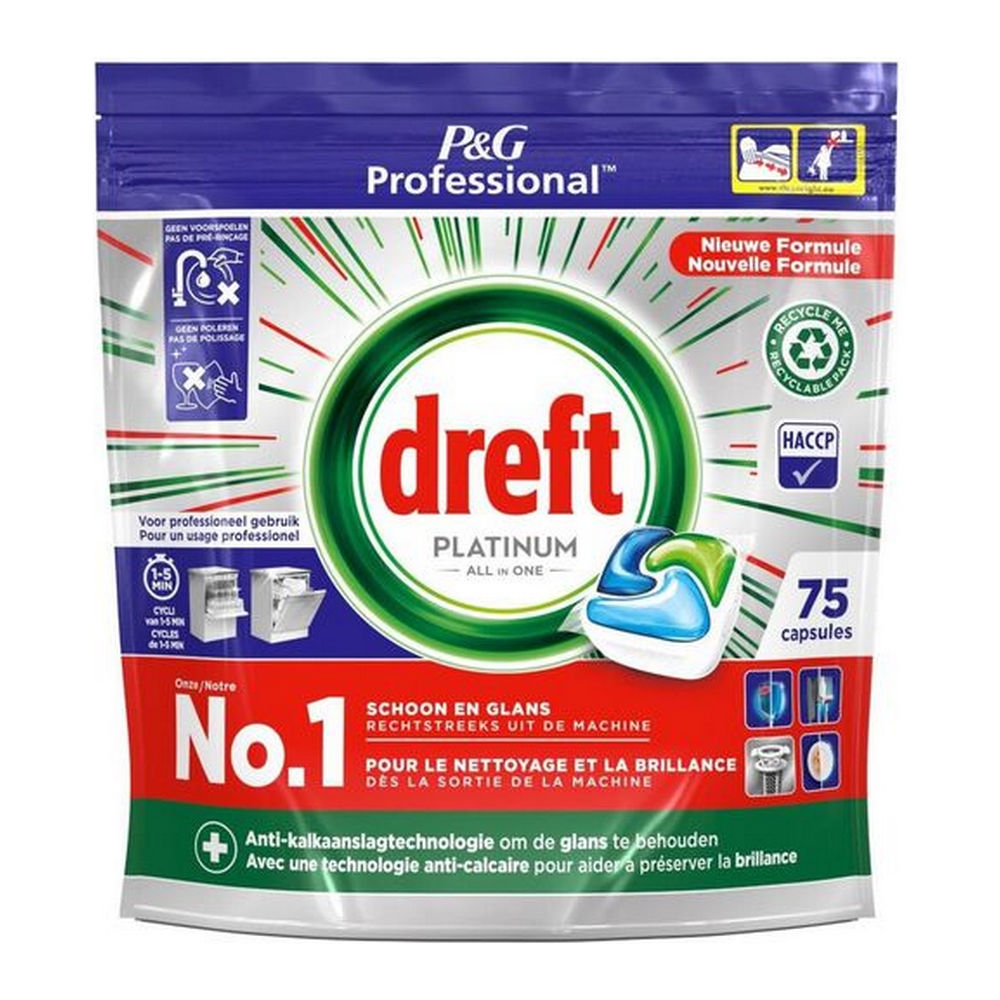 Dreft | Vaatwas Platinum Regular All-In One | 75 stuks afbeelding