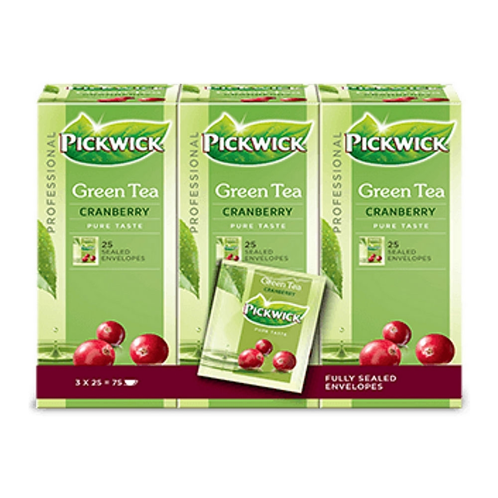 Pickwick &VerticalLine; Professional &VerticalLine; Groene thee Cranberry &VerticalLine; 75 x 1.5 gram