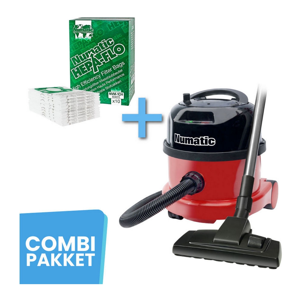 Combideal | Numatic | Stofzuiger PPR240-11 Rood | Stofzuigerzak NVM-1CH Hepa 10 stuks