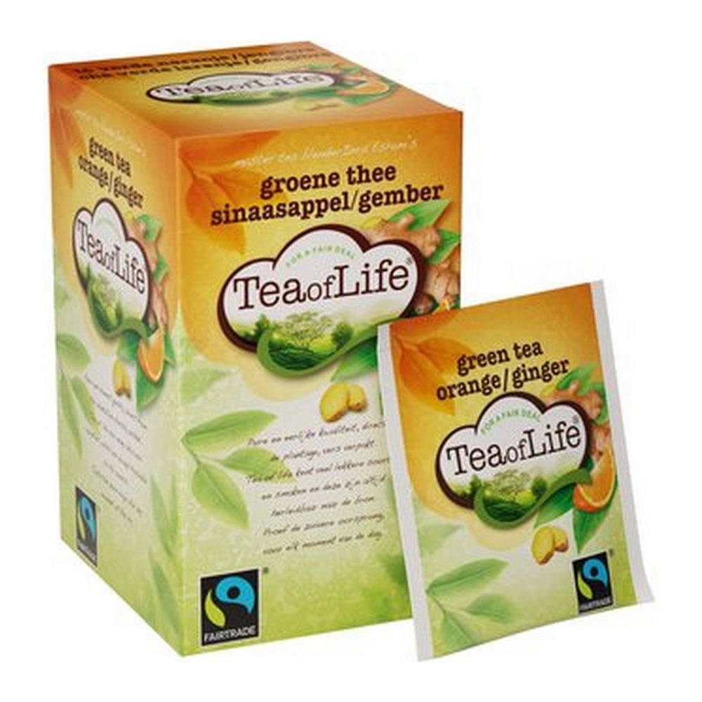 Tea of Life | Green Tea Orange Ginger | 80 x 1.5 gram afbeelding