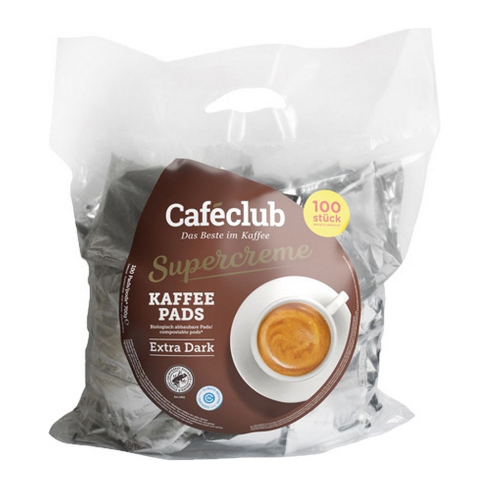 Cafeclub | Creme Koffiepads Extra Dark | 100 pads afbeelding