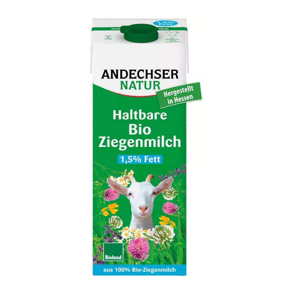 Andechser Natur | Bio H-ziegenmilch 1,5% | 1 liter afbeelding