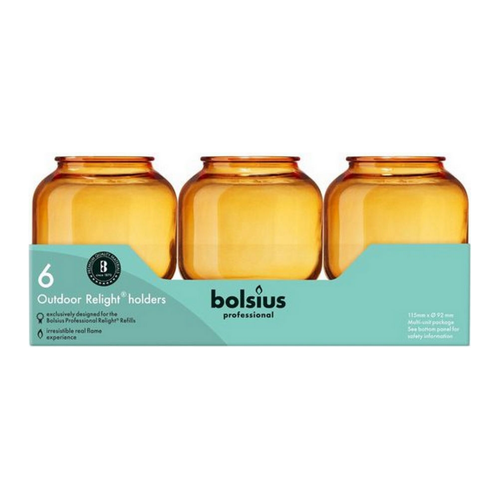 Bolsius &VerticalLine; Relight Houder Sphere Amber &VerticalLine; 6 stuks