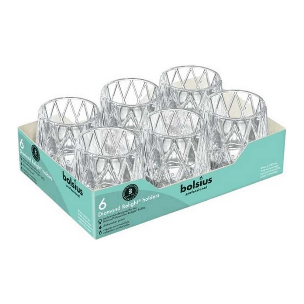 Bolsius &VerticalLine; Professional Relight Houder Diamond &VerticalLine; 6 stuks
