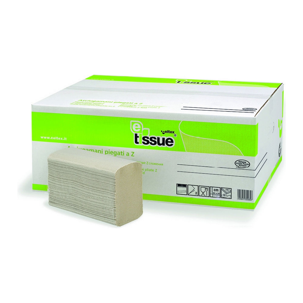 E-Tissue | Handdoekpapier 2-laags | Multifolded | 24 x 20,5 cm | 25 x 150 stuks afbeelding