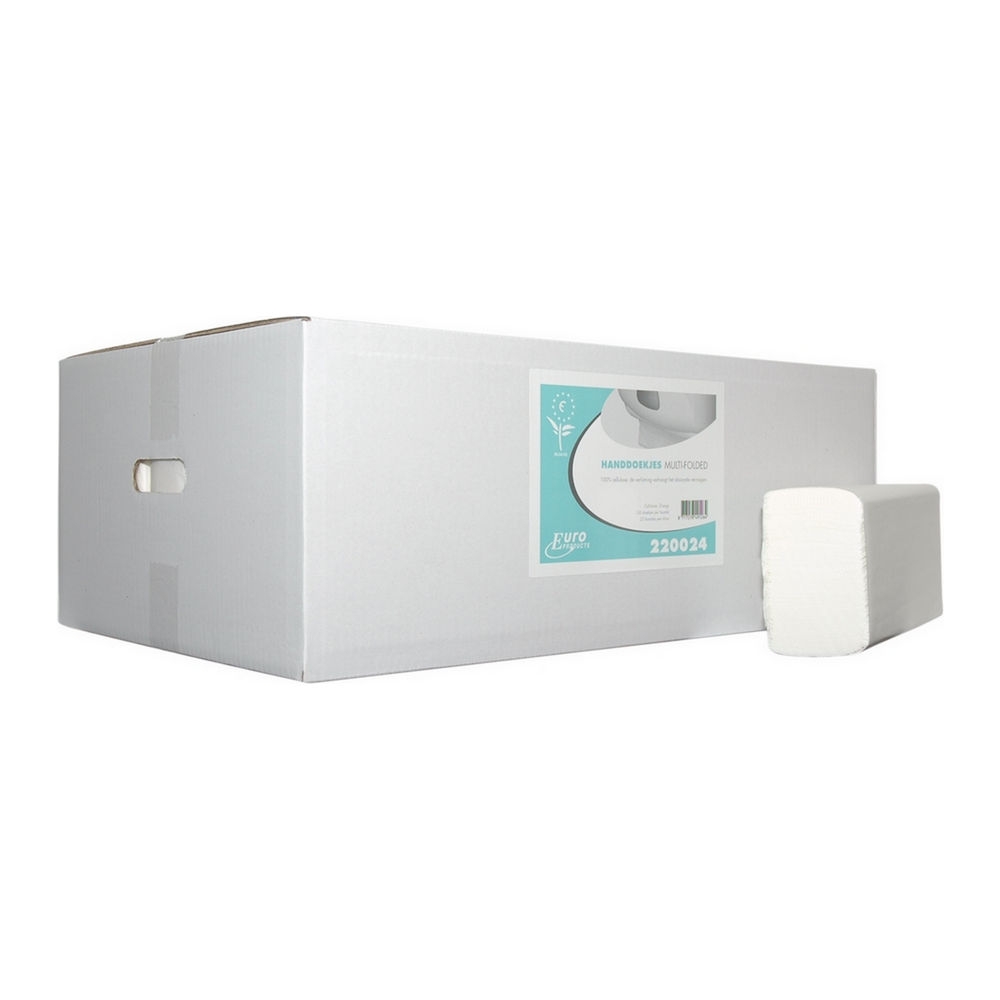 Euro Products | Vouwhanddoekjes 2-laags | Multifolded | 24 x 21 cm | 3750 stuks afbeelding
