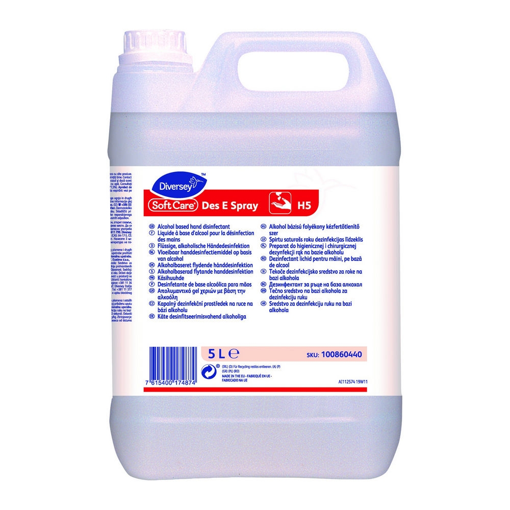Diversey | Soft Care Des E | Handdesinfectiemiddel | Jerrycan 5 liter afbeelding