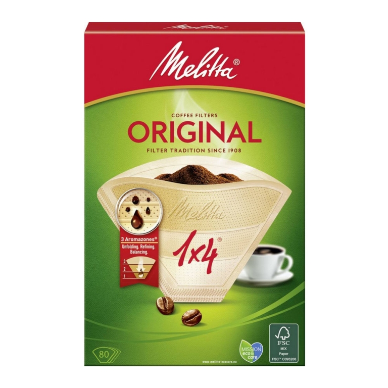 Melitta | Kofiefilters 1x4 | Bruin | 9 x 80 stuks