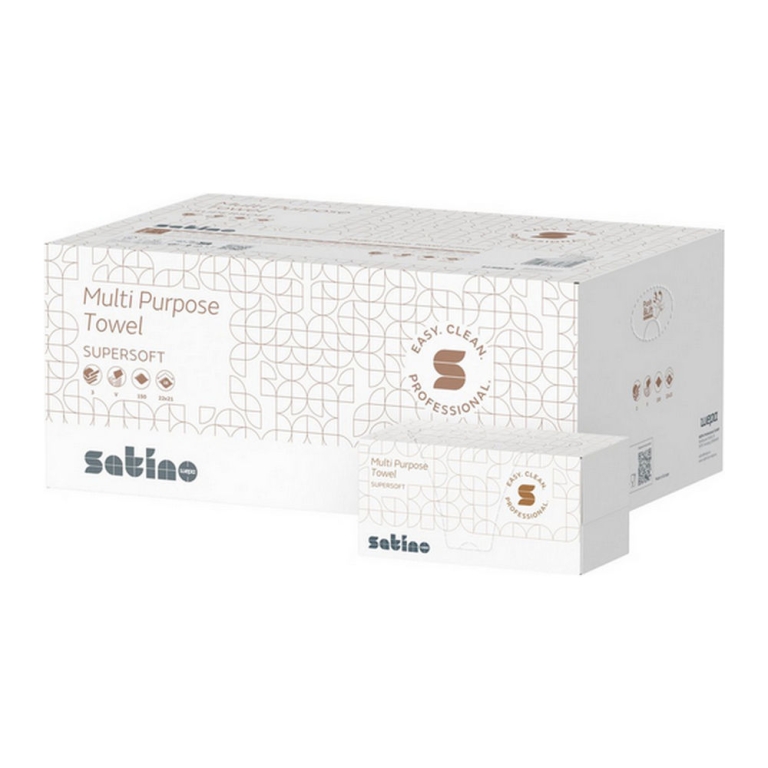 Satino | Multifunctionele Doek In Doos 2-Lgs 200vel | 15 stuks