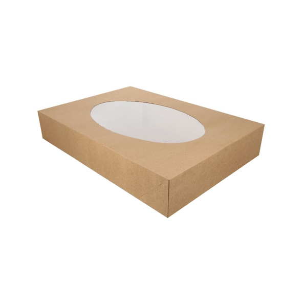 Cateringdoos | Bio Kraft Met Venster 46x32x8cm | 10 stuks
