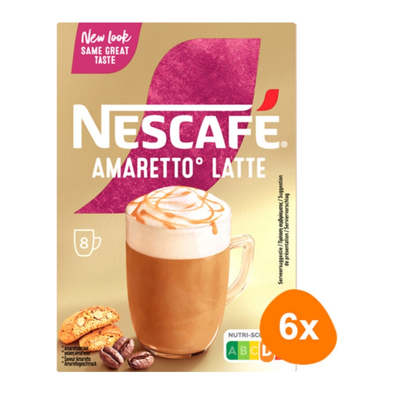 Nescafe | Gold Amaretto Latte 8 Zakjes | 6 stuks