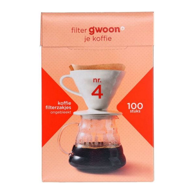 G'woon | Gwoon Koffiefilter Zakjes no.4 | 100 stuks
