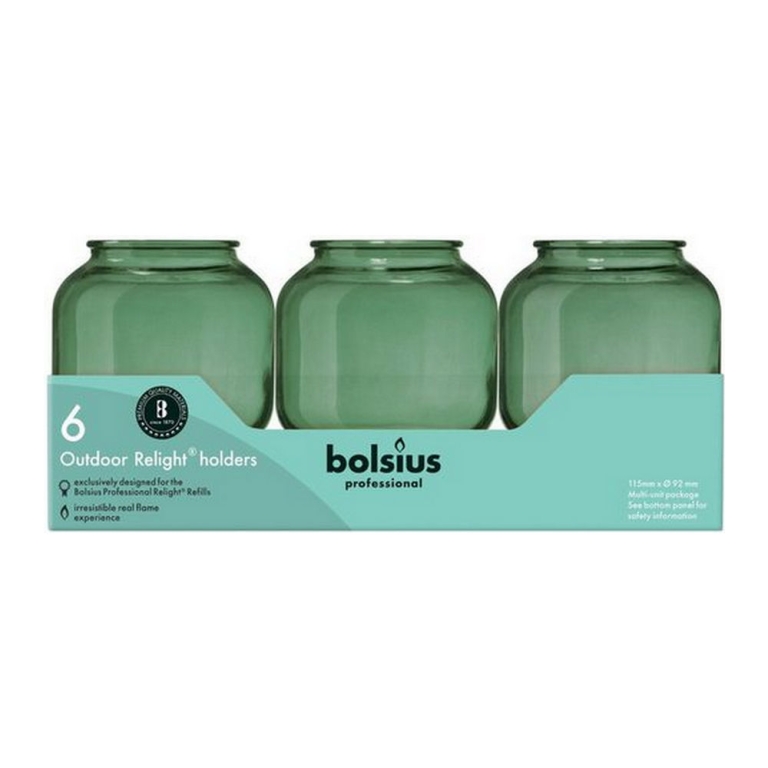Bolsius | Relight Houder Sphere Olijfgroen | 6 stuks