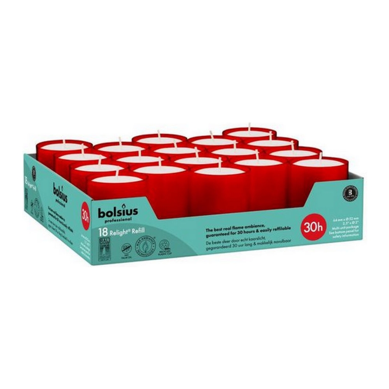 Bolsius | Relight 30 Uur Rood | 4 x 18 stuks
