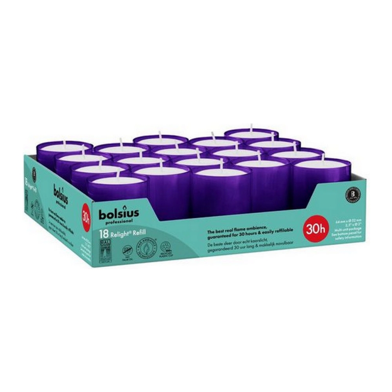 Bolsius | Relight 30 Uur Paars | 4 x 18 stuks
