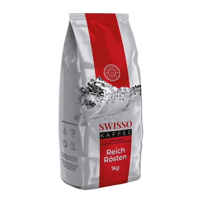 Swisso | Koffie Vol Gebrand Bonen | 8 x 1 kg