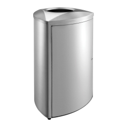 Afvalbak 70ltr driehoekig RVS
