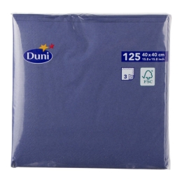 Duni | Soft Servetten Blauw 40x40 | 125 stuks