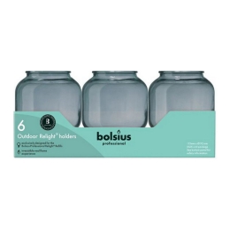 Bolsius | Relight Houder Sphere Grijs | 6 stuks